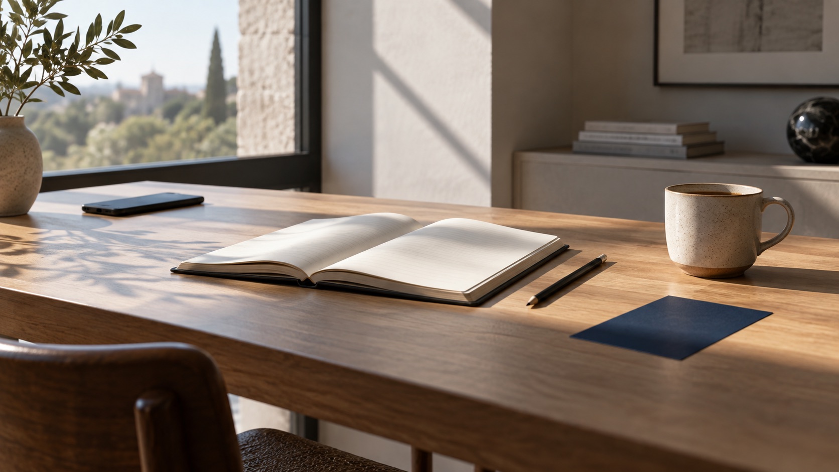 A distraction-free desk prepared for focused work